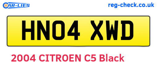 HN04XWD are the vehicle registration plates.