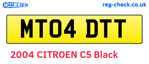 MT04DTT are the vehicle registration plates.