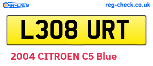 L308URT are the vehicle registration plates.