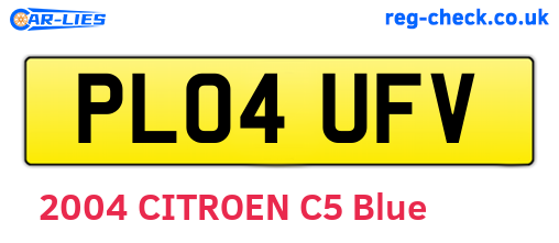 PL04UFV are the vehicle registration plates.