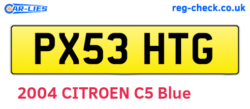 PX53HTG are the vehicle registration plates.