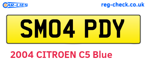 SM04PDY are the vehicle registration plates.