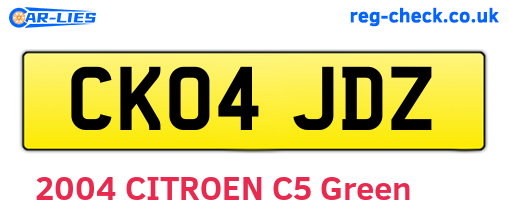 CK04JDZ are the vehicle registration plates.