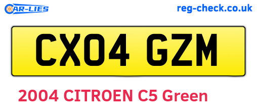 CX04GZM are the vehicle registration plates.