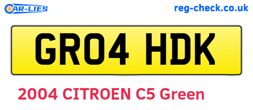 GR04HDK are the vehicle registration plates.