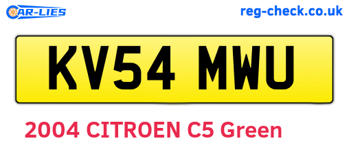 KV54MWU are the vehicle registration plates.