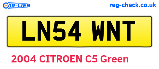 LN54WNT are the vehicle registration plates.