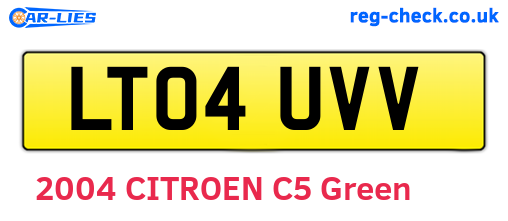 LT04UVV are the vehicle registration plates.