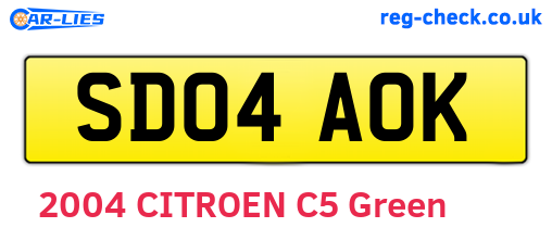SD04AOK are the vehicle registration plates.