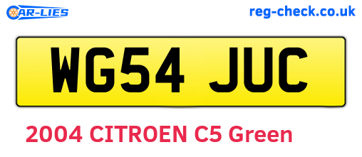 WG54JUC are the vehicle registration plates.