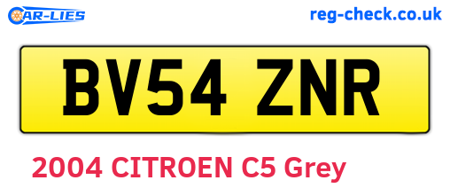 BV54ZNR are the vehicle registration plates.