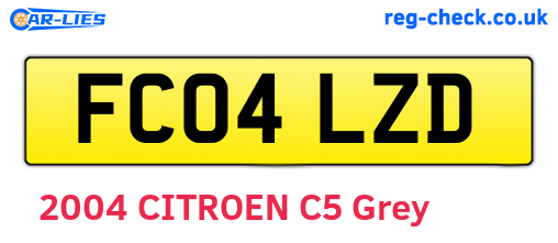 FC04LZD are the vehicle registration plates.