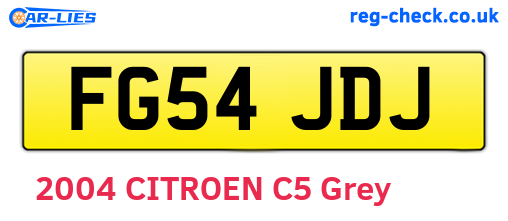 FG54JDJ are the vehicle registration plates.
