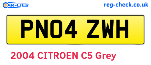 PN04ZWH are the vehicle registration plates.