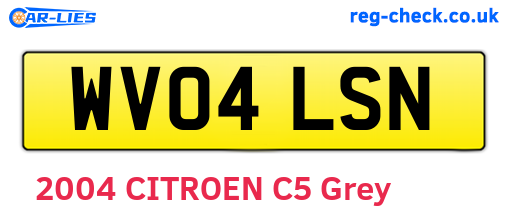 WV04LSN are the vehicle registration plates.