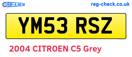 YM53RSZ are the vehicle registration plates.