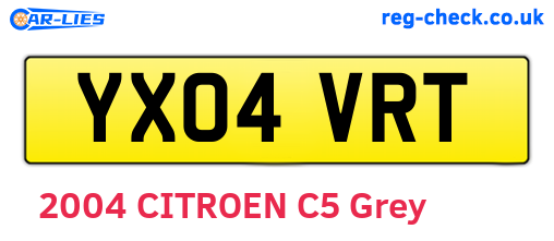 YX04VRT are the vehicle registration plates.