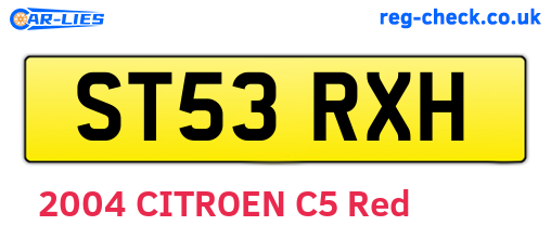 ST53RXH are the vehicle registration plates.