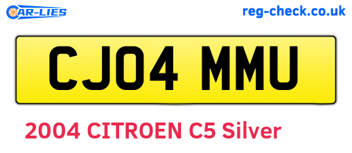 CJ04MMU are the vehicle registration plates.