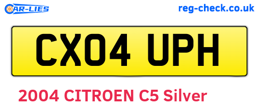 CX04UPH are the vehicle registration plates.