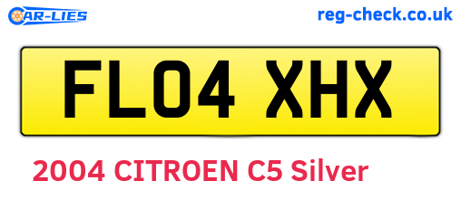 FL04XHX are the vehicle registration plates.