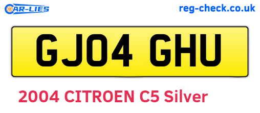 GJ04GHU are the vehicle registration plates.