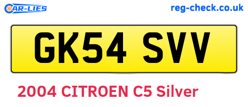 GK54SVV are the vehicle registration plates.