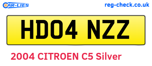 HD04NZZ are the vehicle registration plates.