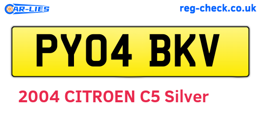 PY04BKV are the vehicle registration plates.