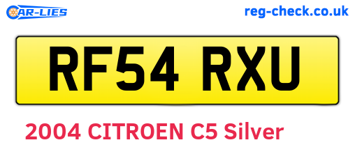 RF54RXU are the vehicle registration plates.