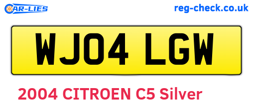 WJ04LGW are the vehicle registration plates.