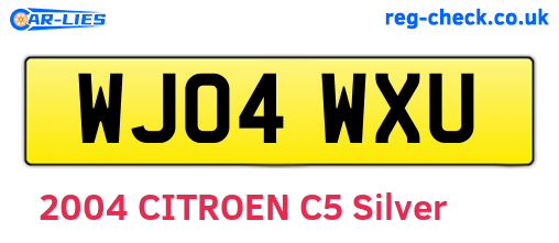 WJ04WXU are the vehicle registration plates.