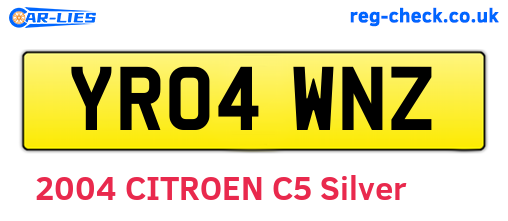YR04WNZ are the vehicle registration plates.