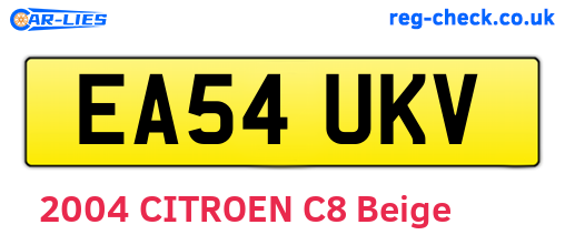 EA54UKV are the vehicle registration plates.