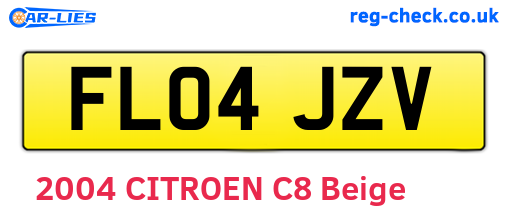 FL04JZV are the vehicle registration plates.