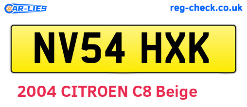 NV54HXK are the vehicle registration plates.