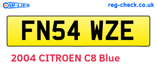 FN54WZE are the vehicle registration plates.