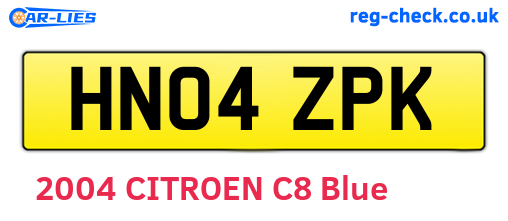 HN04ZPK are the vehicle registration plates.