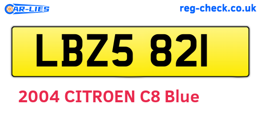 LBZ5821 are the vehicle registration plates.