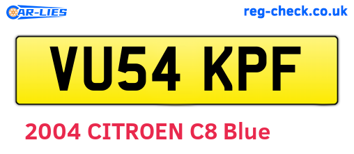 VU54KPF are the vehicle registration plates.