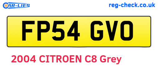 FP54GVO are the vehicle registration plates.