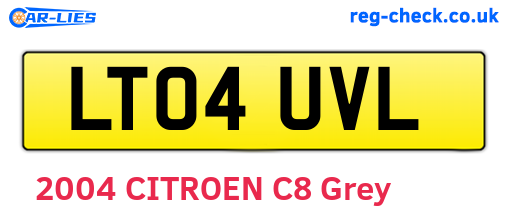 LT04UVL are the vehicle registration plates.