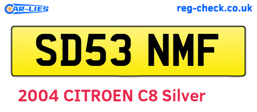 SD53NMF are the vehicle registration plates.
