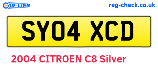 SY04XCD are the vehicle registration plates.