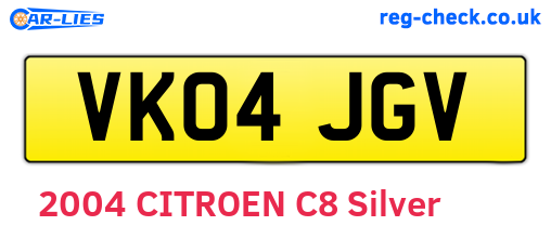 VK04JGV are the vehicle registration plates.