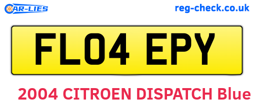 FL04EPY are the vehicle registration plates.