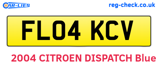 FL04KCV are the vehicle registration plates.