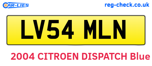 LV54MLN are the vehicle registration plates.