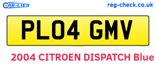 PL04GMV are the vehicle registration plates.