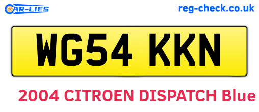 WG54KKN are the vehicle registration plates.